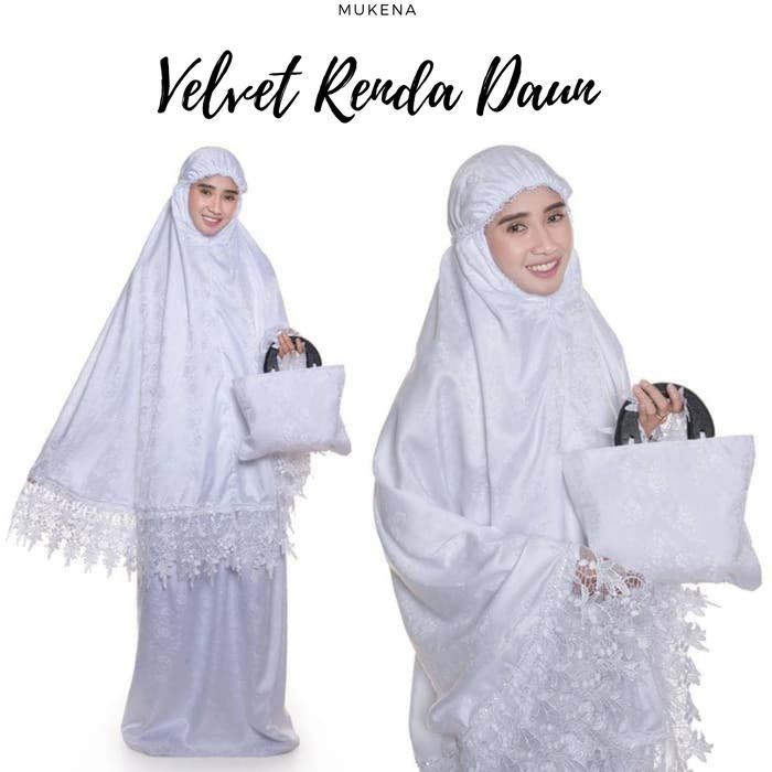Mukena Renda Sutra Foil,Mukena Cantik, Mukena putih