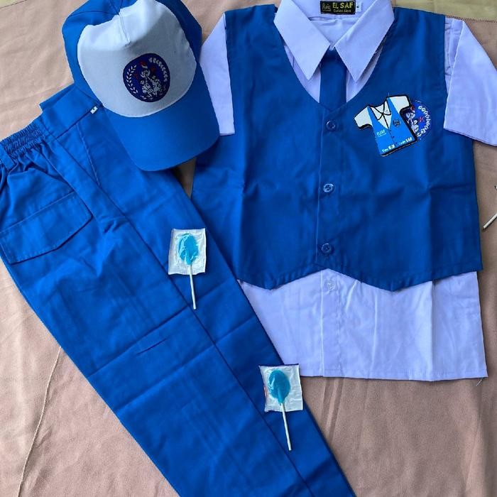 Seragam Tk Nasional Seragam Biru Putih Panjang Seragam Sekolah Seragam Tk Paket Lengkap Pasti Ori