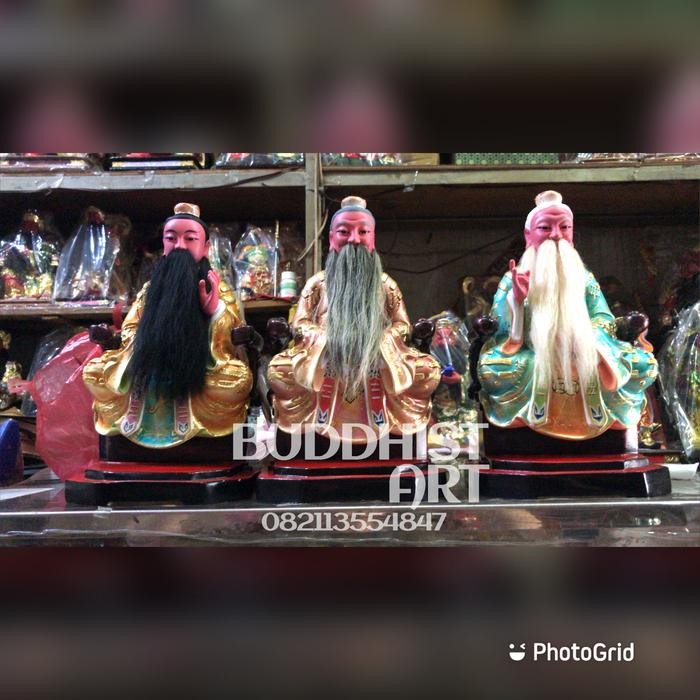 Patung Dewa Tao San Jing Tao Zu. Sam Kao 12 In Kayu