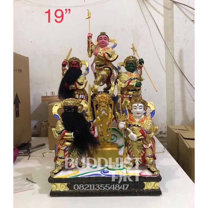 Patung Dewa Ngo Ya Ciong Kun Wu Ying Jian Zun 5 Jenderal Langit 19 In