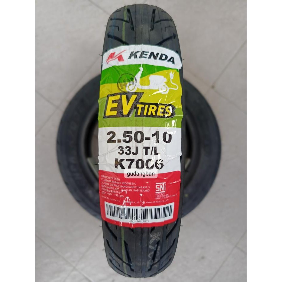 BISA GRAB (RING 10) K7006 2.50 - 10 KENDA 14 x 250 Ban Sepeda Motor Listrik Original Baru Tubeless