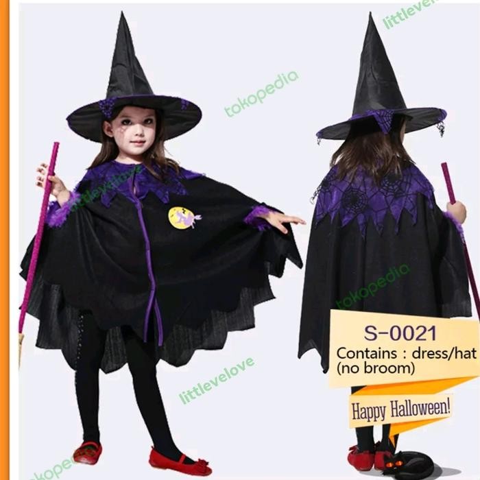 ASLI kostum nenek sihir anak kostum penyihir costume hoween witch READY STOCK