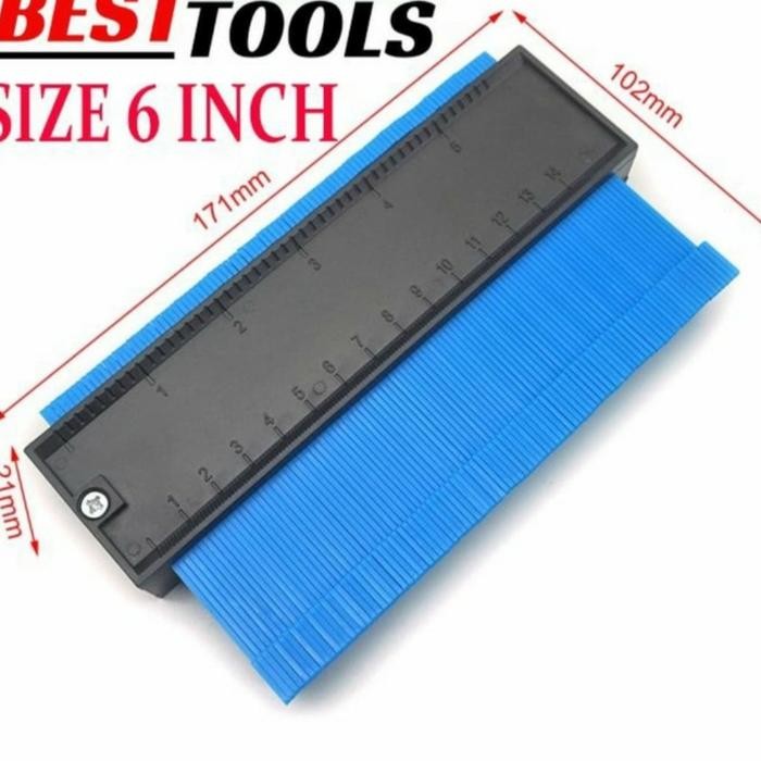 

PENGGARIS PENGUKUR COPY TUKANG KAYU PLAPON / COUNTUR COPY RULER 6 INCI
