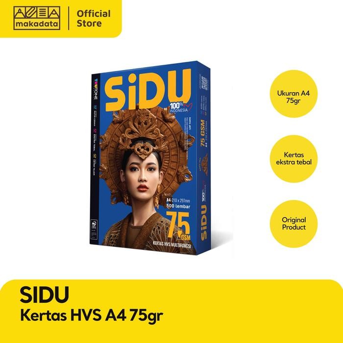

KERTAS HVS PRINT FOTOCOPY SIDU A4 75 GRAM (1 RIM) MURAH