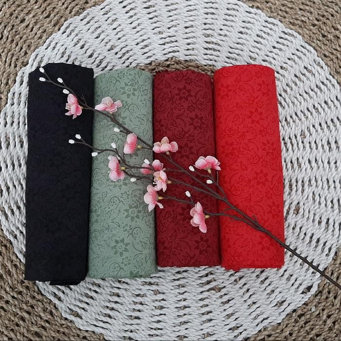 

kain embos warna hitam sage maroon merah