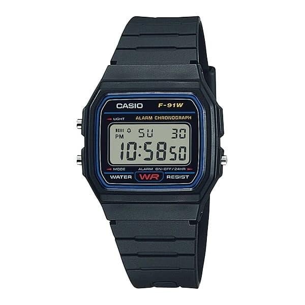 jam tangan anak wanita laki laki casio ori digital f-91w-1 garansi 1th