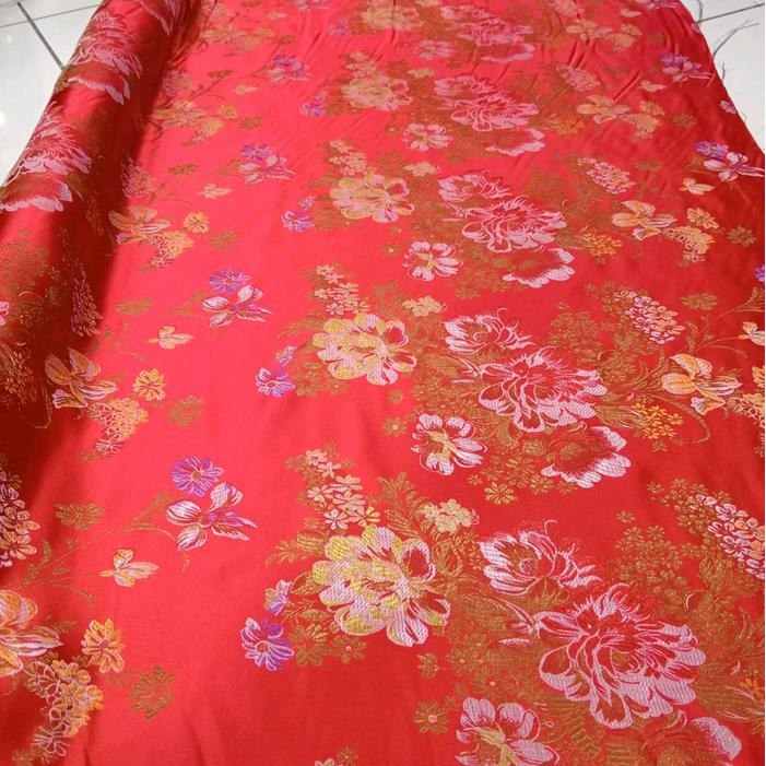 

bahan/kain cheongsam/kain chinese merah/