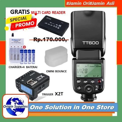 Paket Flash eksternal TT600 HSS Kamera Sony Canon Nikon Fujifilm