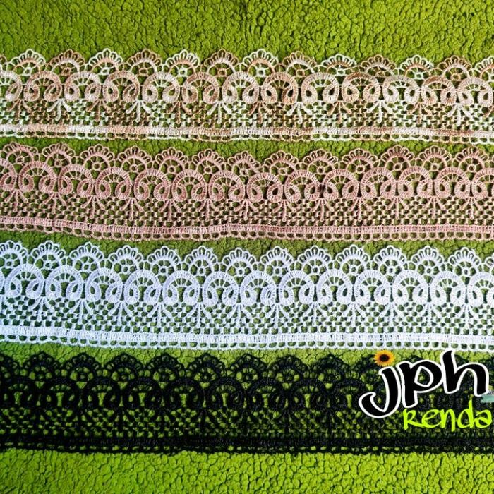 

Renda giper lebar 6,5cm, renda bordir lebar 6,5cm isi 15yard