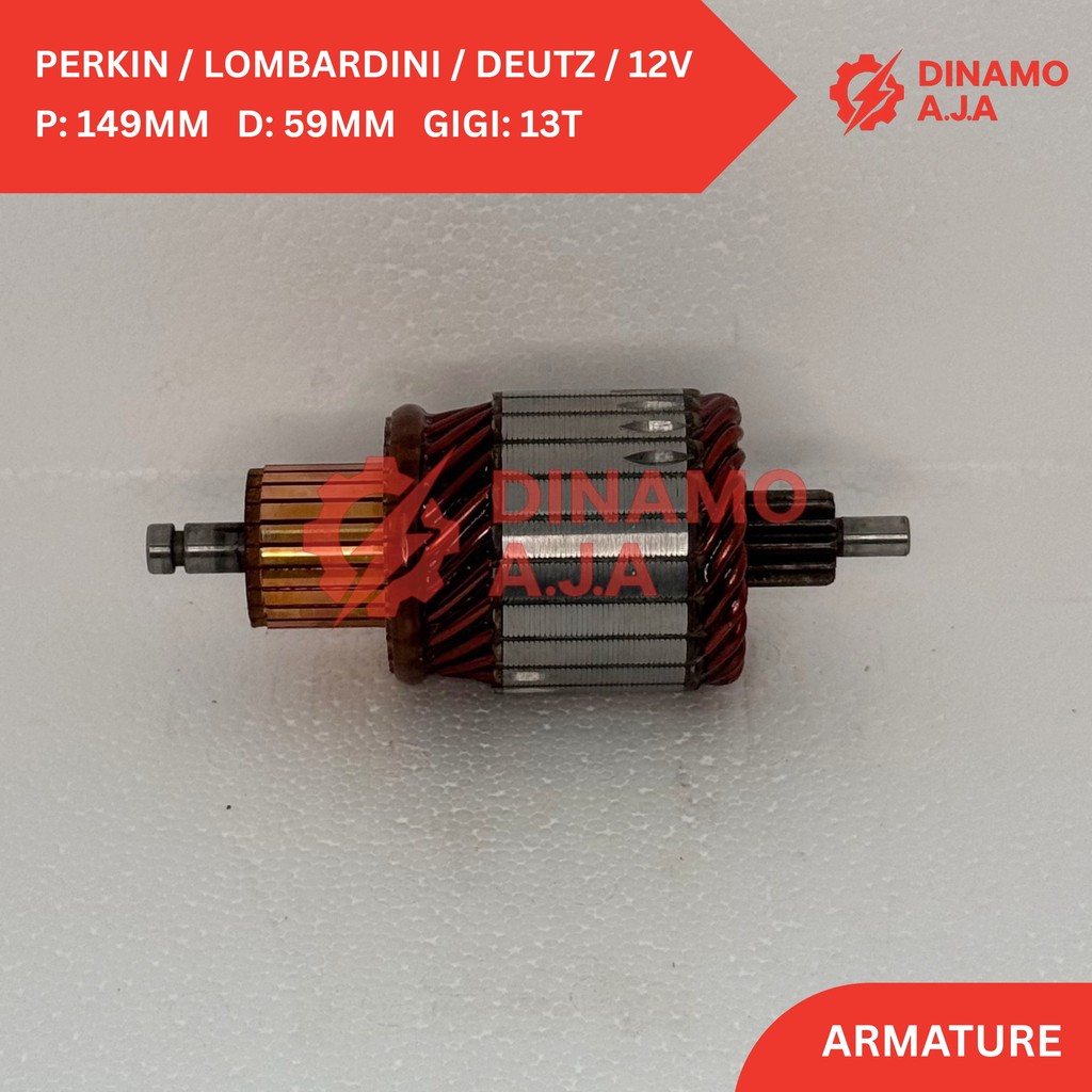 Armature Starter Perkin Lombardini Deutz 12V 13T Model Bosch