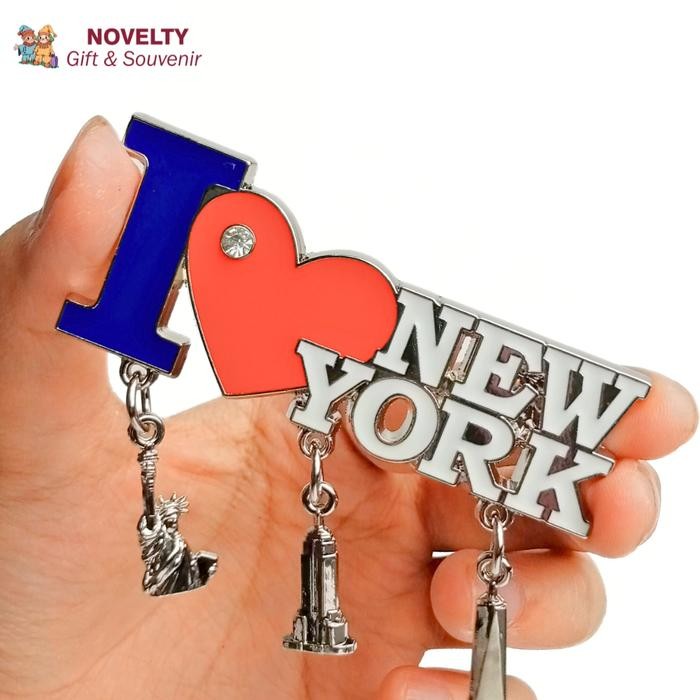 Souvenir magnet kulkas New York negara Amerika USA
