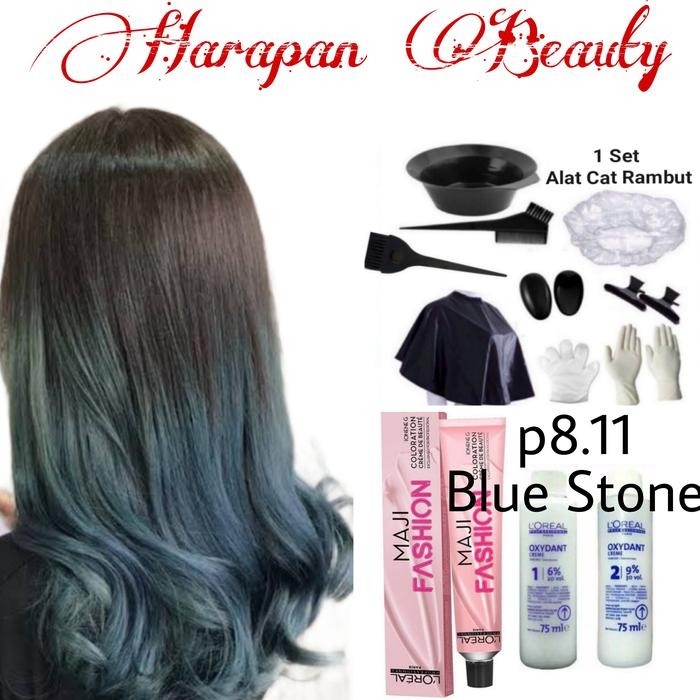 Diskon Cat Rambut Loreal Majifashion Maji Fashion P8.11 Blue Stone & Alat Cat Ready