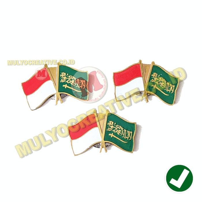 

Cross Flag Pin Indonesia Arab Saudi Magnet Pin Cross Flag Negara PREMIUM