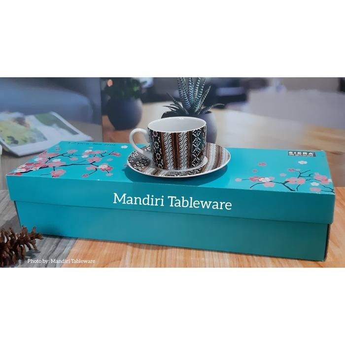 Cangkir Keramik Motif Batik Mondokan Coffee Set / Tea Set - Siera