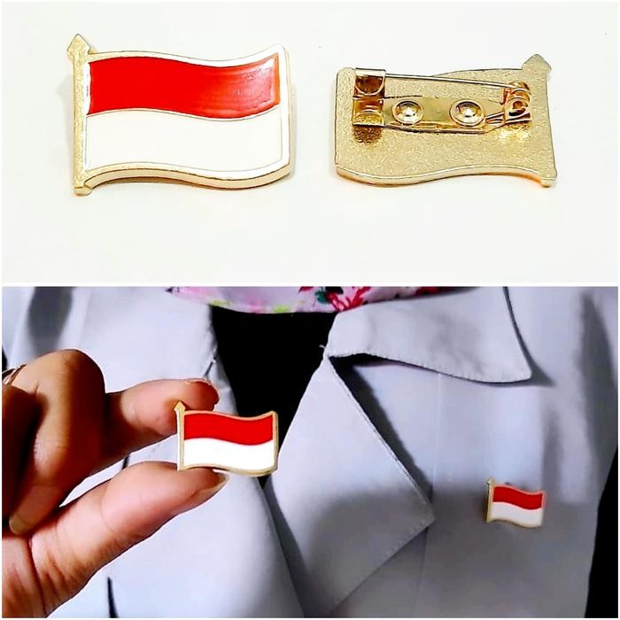 Pin Bendera Merah Putih Pin Bros Pawai 17 Agustus Acc Peniti Jilbab