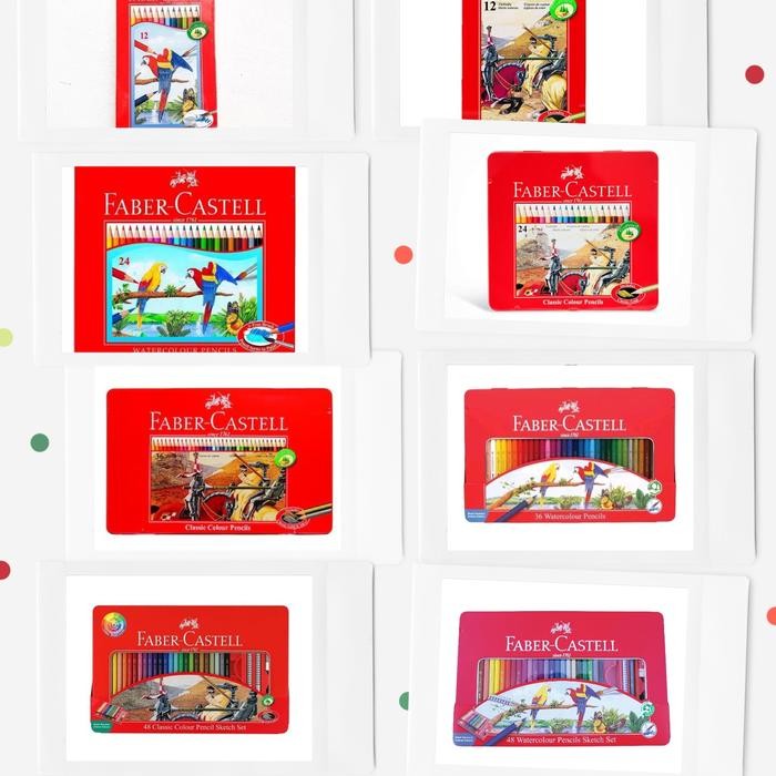 

Faber Castell Classic Watercolor Pencil Tin Case Pensil Warna Kaleng