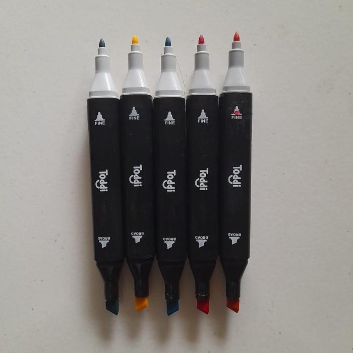 

Spidol Permanen Warna Dua Sisi Fine Art Marker Set Brush Sketsa