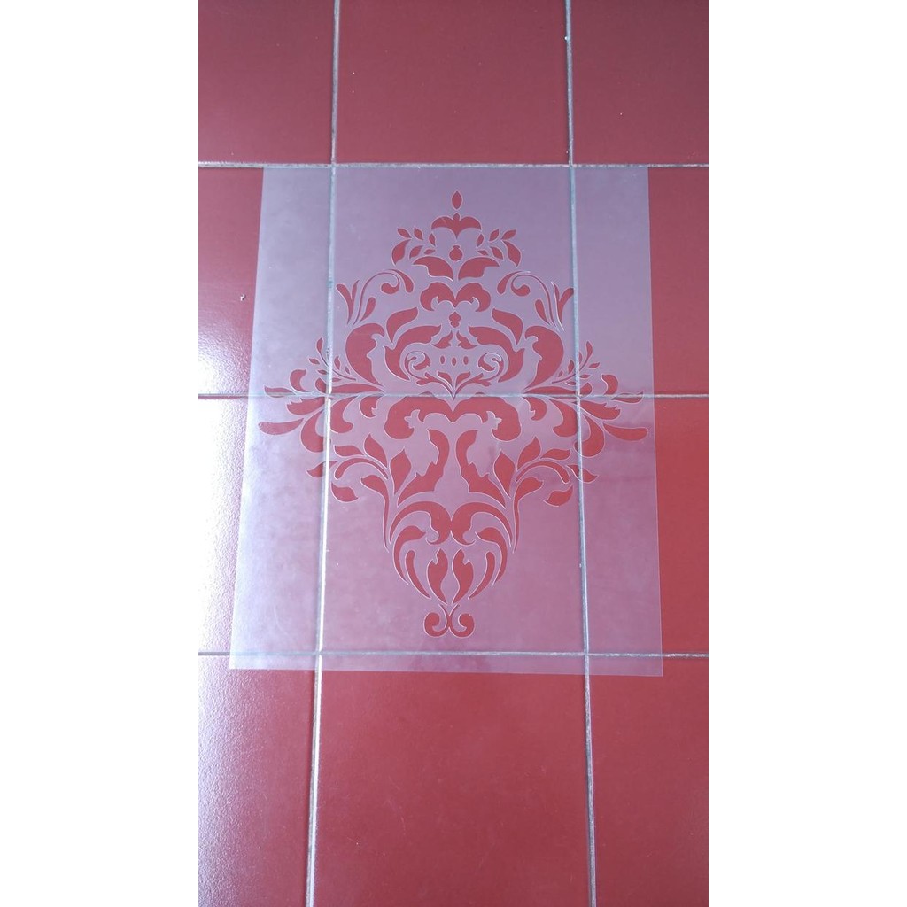 

Stencil Dinding, Wall Stencil, Flower Stencil Motif 17