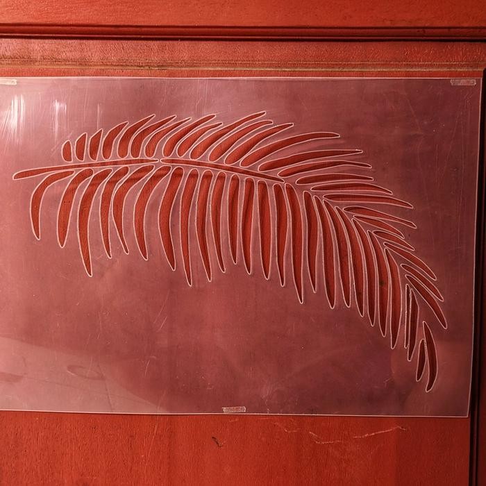 

Stencil Dinding Motif Daun Kelapa Ukuran 50X35 Cm Bahan Tebal