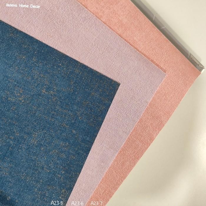 Wallpaper Vynil Dinding Premium Polos Bertekstur Roll Kecil Kamar Warna Biru