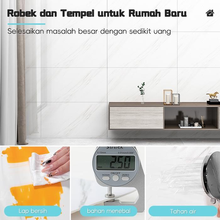 Hoomie 10Pcs Wallpaper Dinding Vinyl Marble 60*30Cm Pvc Stiker Dinding Lantai Vinyl Granit Cabinet