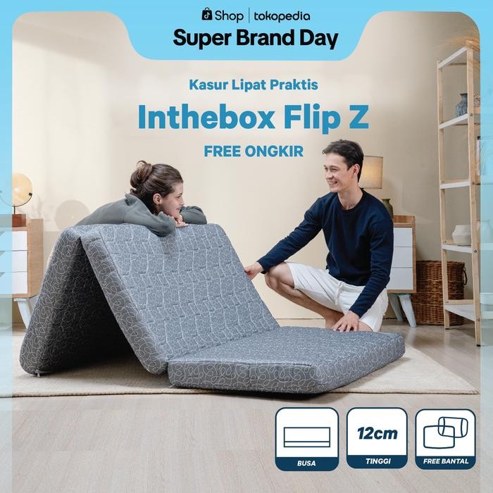 Kasur Lipat Lantai IN THE BOX Flip Z - Gratis Bantal & Tas Kasur Lipat