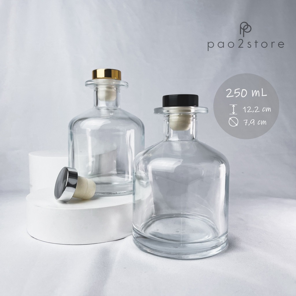 [ECER] Botol Reed Diffuser 250ml Besar - Vas / Belly Pot - Kaca Tebal - Aromatherapy / Pengharum Rua