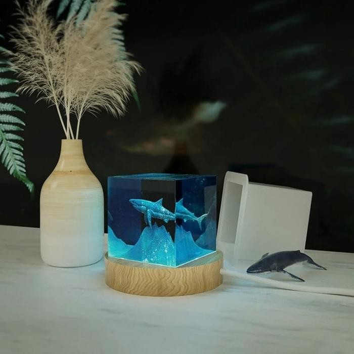 Cetakan Silikon Resin Kotak Persegi Panjang Dengan Border Kayu