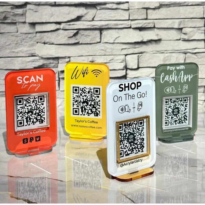 

DISKON Akrilik QR QRIS Scan Business Social Media Sign Mini QR e Sign Acrylic Sign Payment Sign