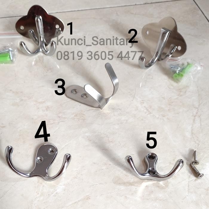 NHGJ Kapstock Stainles Satuan Baju / Gantungan Baju Satuan / Kapstok Cabang