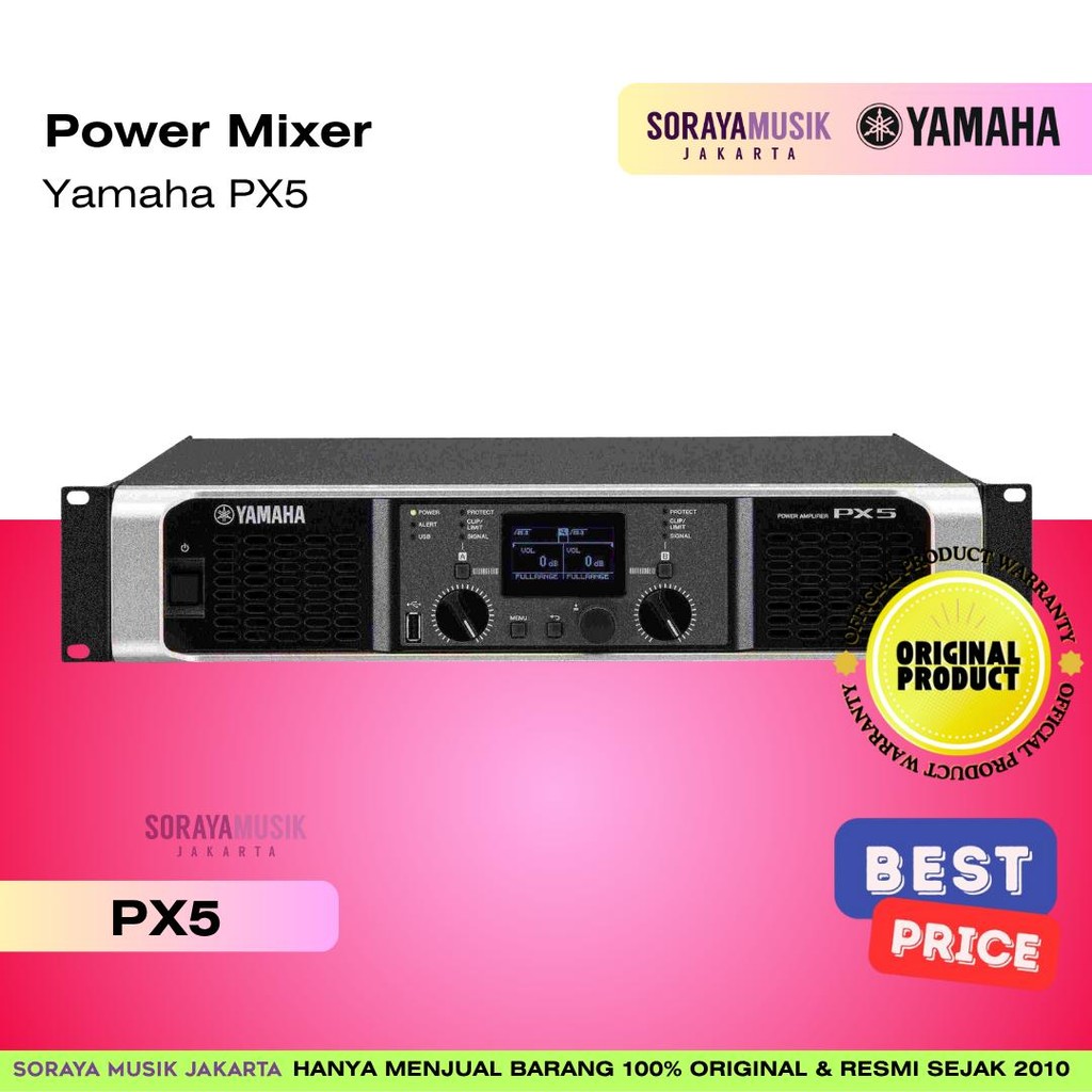 Yamaha PX5 – 2‑Channel Powered Mixer | Power Mixer | Original Produk | Garansi Resmi