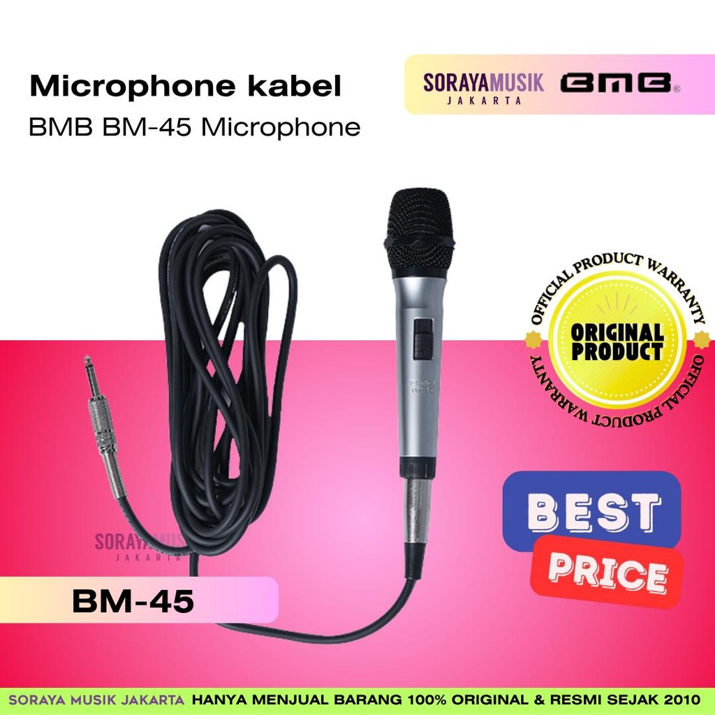 BMB BM-45 Dynamic Microphone | Dynamic Microphone | Microphone | Garansi Resmi Original | Original P
