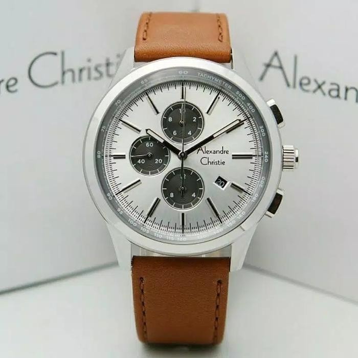 Alexandre Christie Pria Ac 6557 Stainless Steel Leather/Garansi Resmi