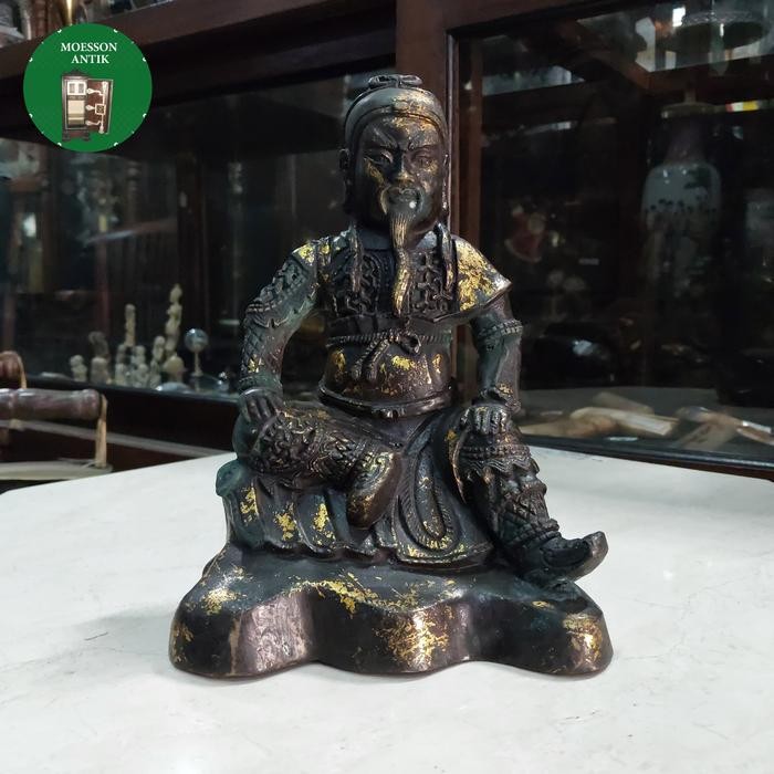 Patung Perunggu Guan Gong (Dewa Perang Cina) Lawas Tua *