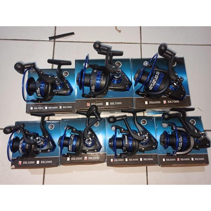 Reel Pancing Yumoshi Bk1000-7000 Spool Metal Biru 12Bb+1