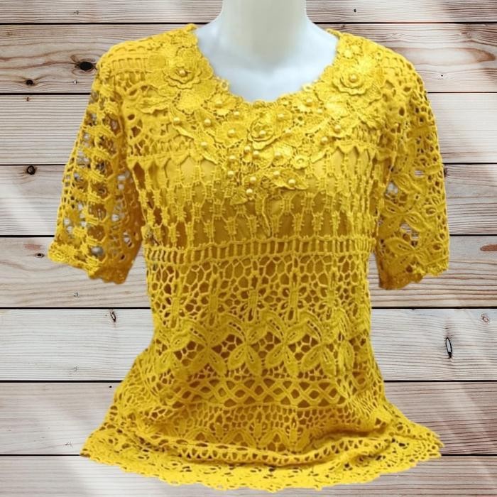 (Expert) D 533695 mute atasan wanita brukat terbaru / blus lengan pendek cewek brokat