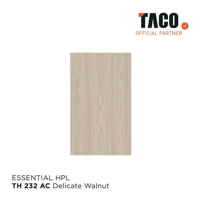 TACO Laminate HPL Serat Kayu Per 1 Lembar 122CM X 244CM - TH 232 AC Delicate Walnut