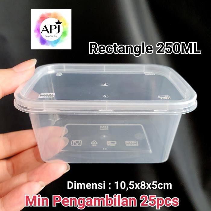 Thinwall Rectangle 250ml / Kotak Makan 250ml / Thinwall Mini 250ml