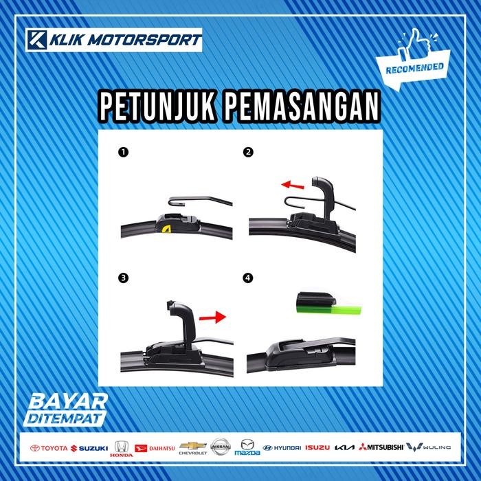 Wiper Suzuki Apv / Apv Arena / Wiper Mobil Frameless - 1 Set Depan