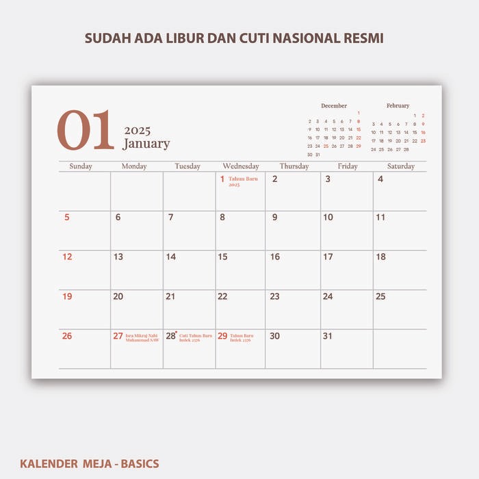 

ORIGINAL Kalender Meja Hzontal B Aesthetic Premium READY STOCK