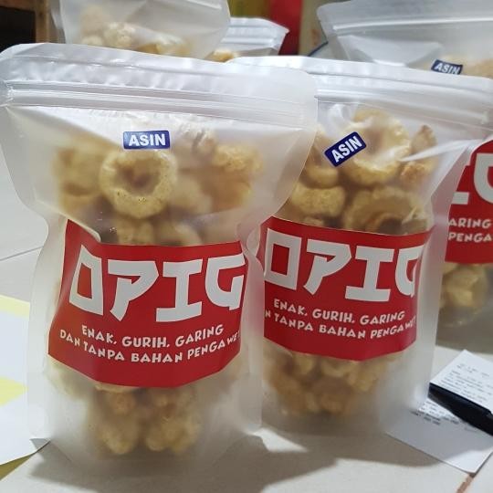 

Kerupuk Kulit Babi Samcan/Krubi/Kerupuk Kulit Babi Sam Can Opig 100Gr Cemilan Snacks Pedas Krupuk