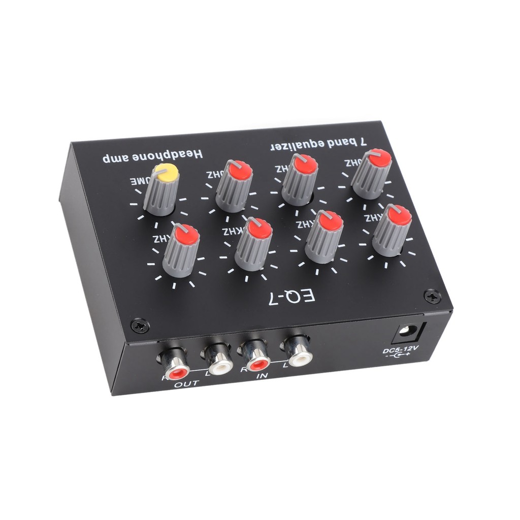 7 Band Sound Equalizer 12dB High Bass Adjustment Dual Channel Digital Equalizer 7 Band Graphic
