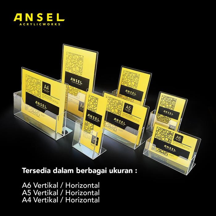 

Tempat Brosur Akrilik / Acrylic Flyer Holder - A4 -Tipe A Bening /3 Mm