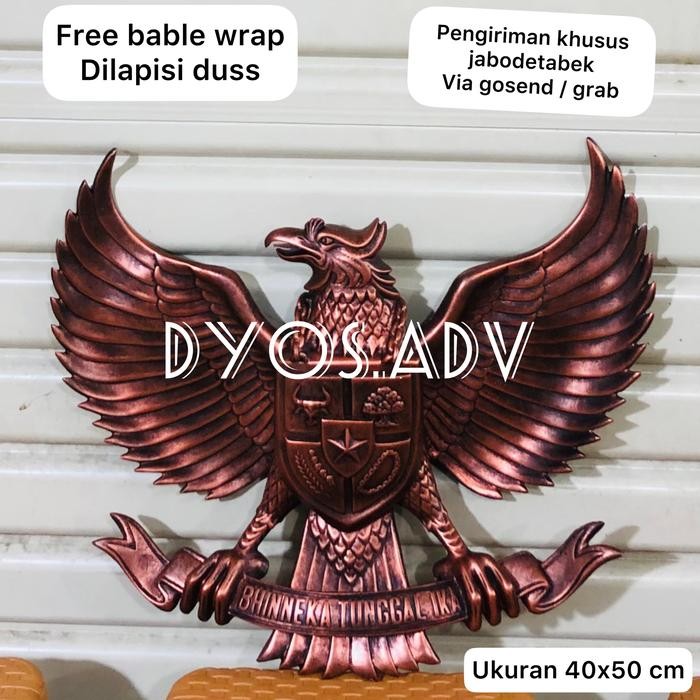 Stok Baru lambang garuda pancasila bahan fiber perunggu 50cm