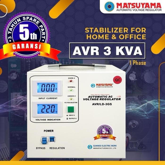 STABILIZER MATSUYAMA AVR 3000 VA - STAVOLT 3 KVA GARANSI 5 TAHUN