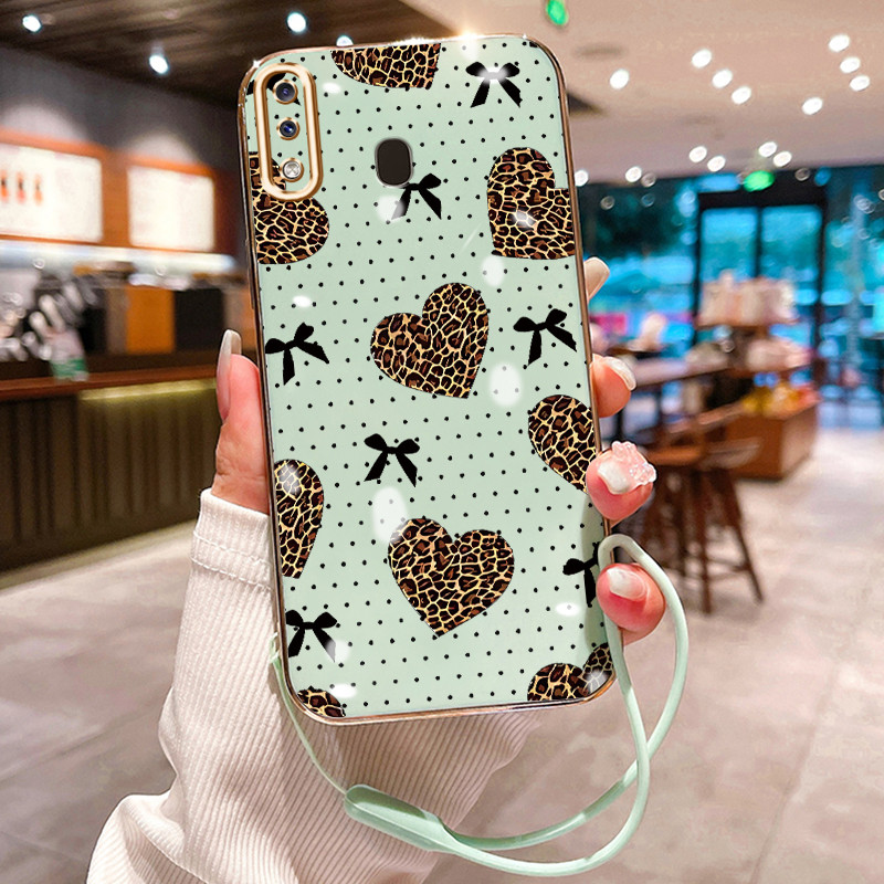 Casing Hp Untuk Samsung Galaxy A20 A30 M10s A20s A21s Case Wanita bergaya Kasing Kesing tali berlapi