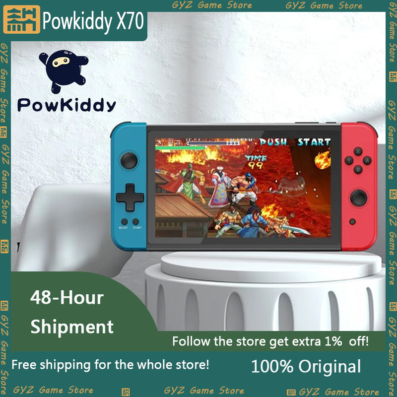 New POWKIDDY X70 7 inch HD Screen Retro Handheld Game Console For PS1