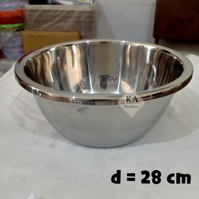 Baskom Stainless Steel 28 cm Komodo / Baskom Stainless Komodo Tebal