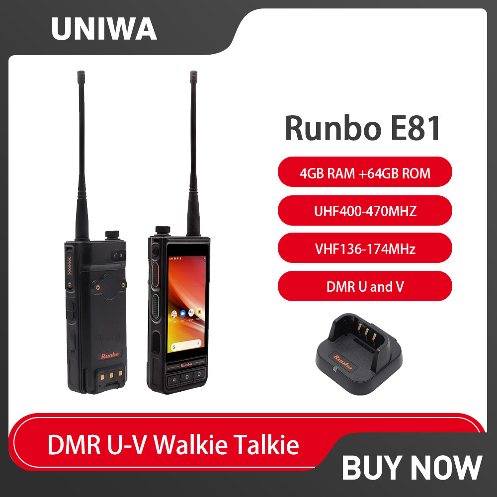 Global Version UNIWA Runbo E81 UHF VHF Walkie Talkie Smartphone