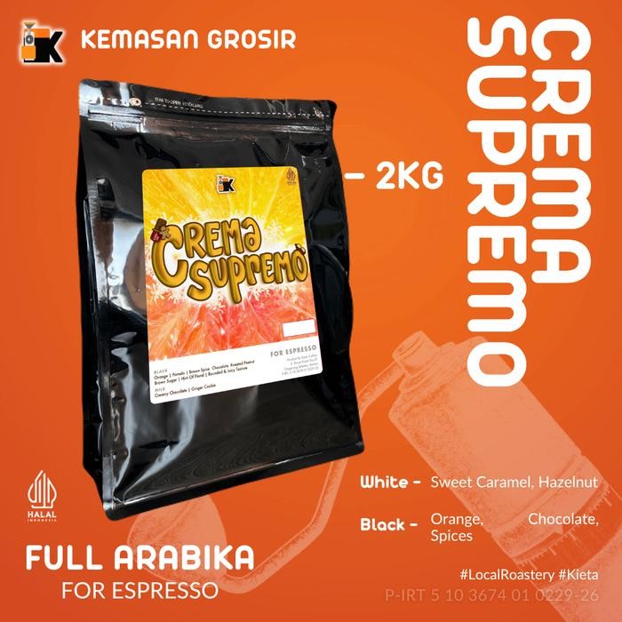 

8SXE Kopi Crema Supremo Espresso Blend 2Kg - 100% Arabika By Kieta Coffee